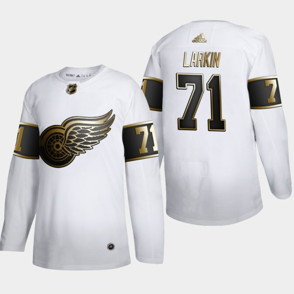 Herren Detroit Red Wings Eishockey Trikot Dylan Larkin #71 Golden Edition Weiß Authentic